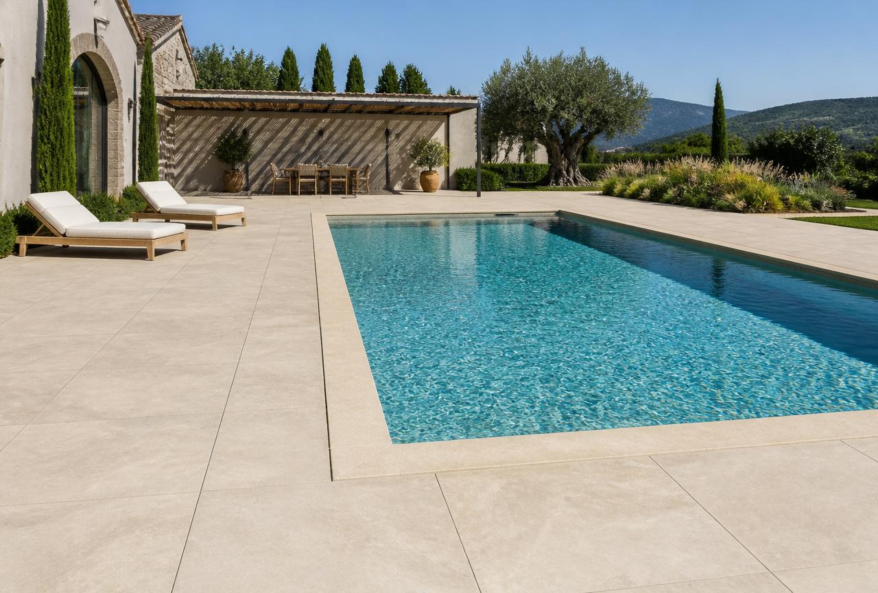 Terrasse de piscine, image de démonstration